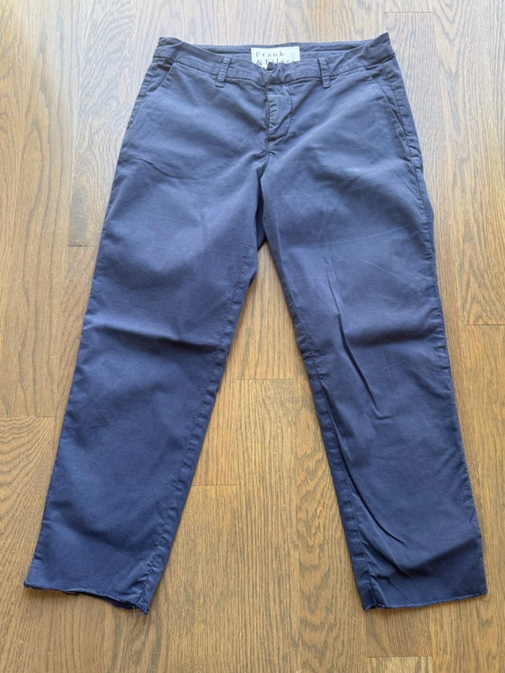 Frank & Eileen Navy Blend Straight Leg Pants 97% Cotton Classic Minimalist Sz 4 - Picture 6 of 9
